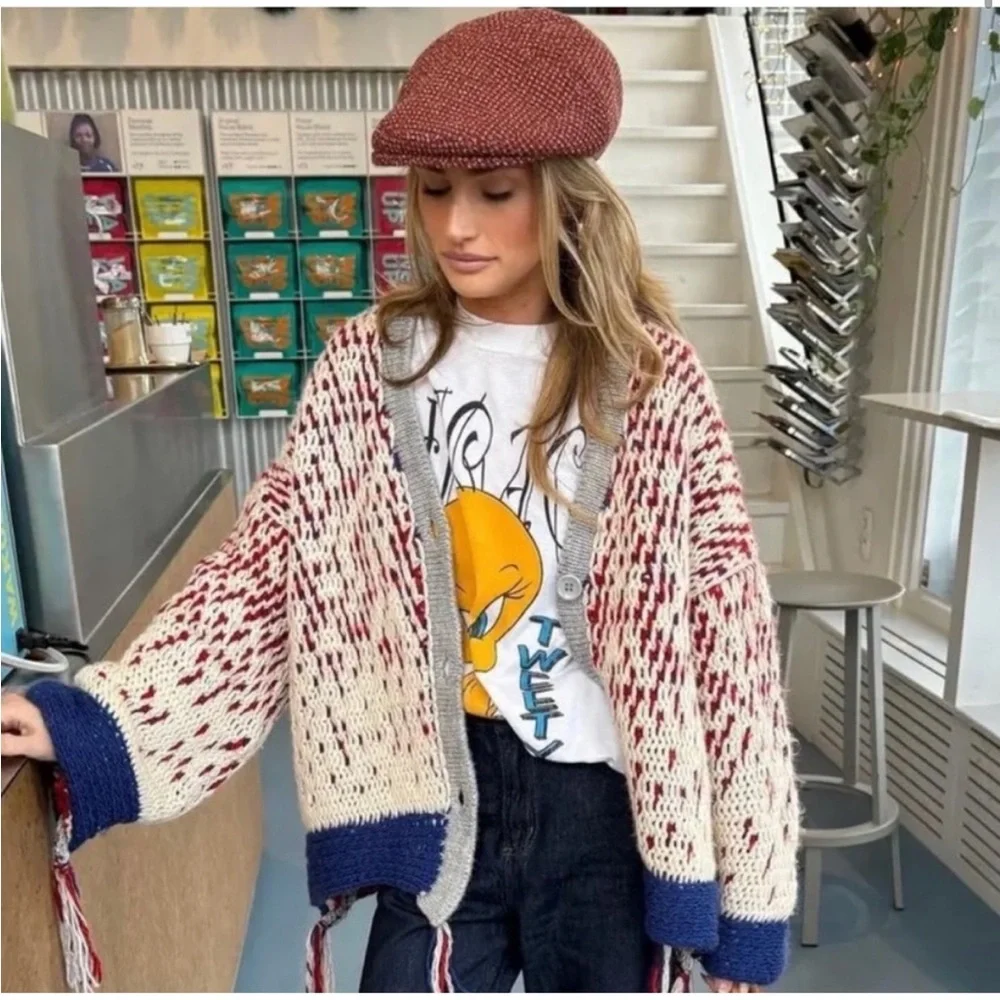 Zara fringed knit jacket - Picture 3 of 14